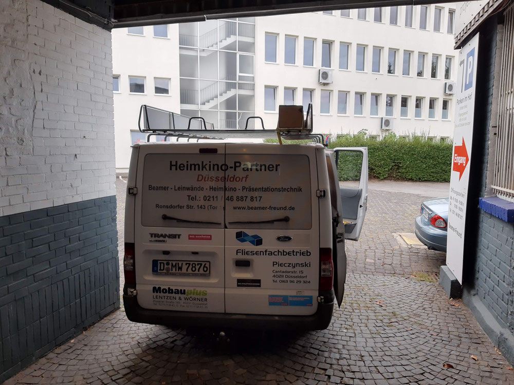leinwandmontage transporter abfahrt