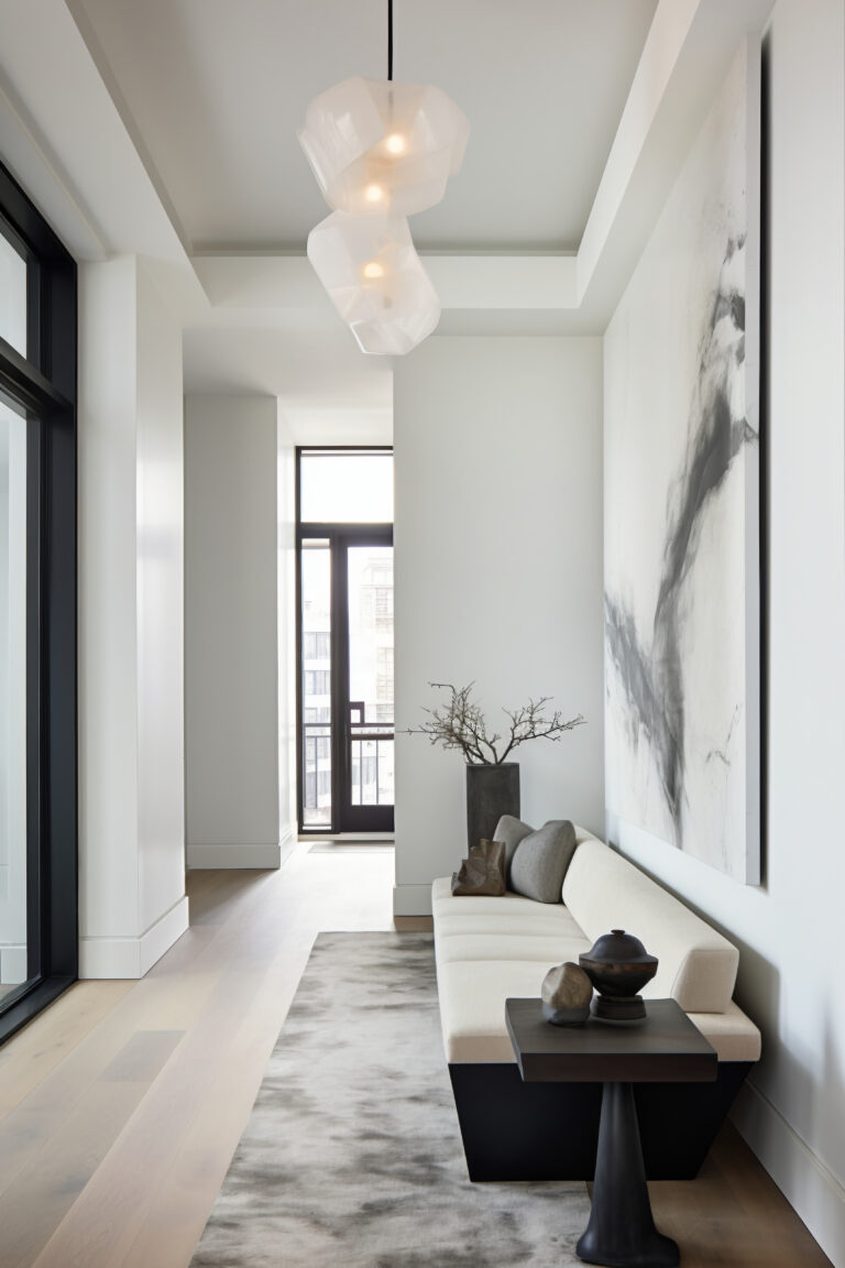 modern styled small entryway