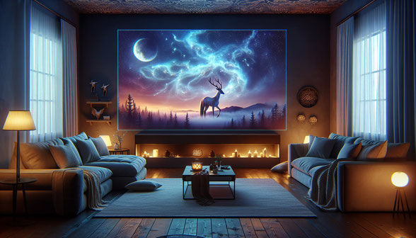 celexon Fresnel HomeCinema UST Hochkontrast-Rahmenleinwand BrightOnyx , ust leinwand, leinwand für ultrakurzdistanzbeamer