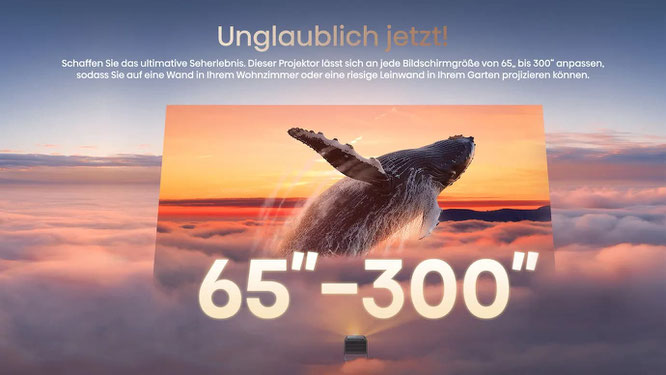 Hisense C2 PRO Bildgrößen von 65 bis 300 Zoll , smart projektor, beamer für heimkino