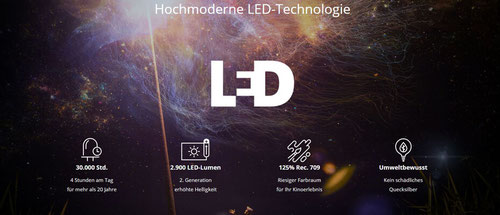 4k laser, beamer und leinwand