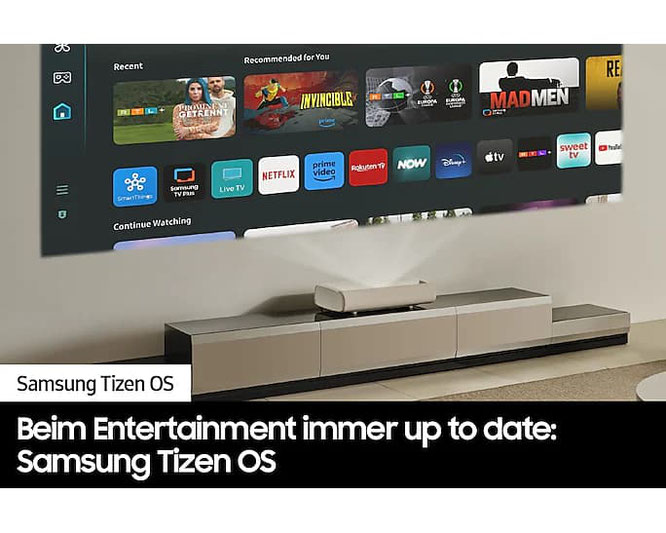 Samsung LPU9D The Premiere mit Tizen OS Betriebssystem  beamer-freund, kurzdistanz beamer 4k, beamer 4k