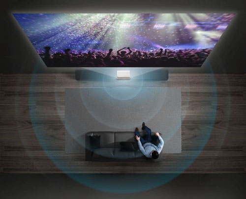 Samsung LSP7T im Wohnzimmer beamer-freund.de, beamer laser, laser tv samsung