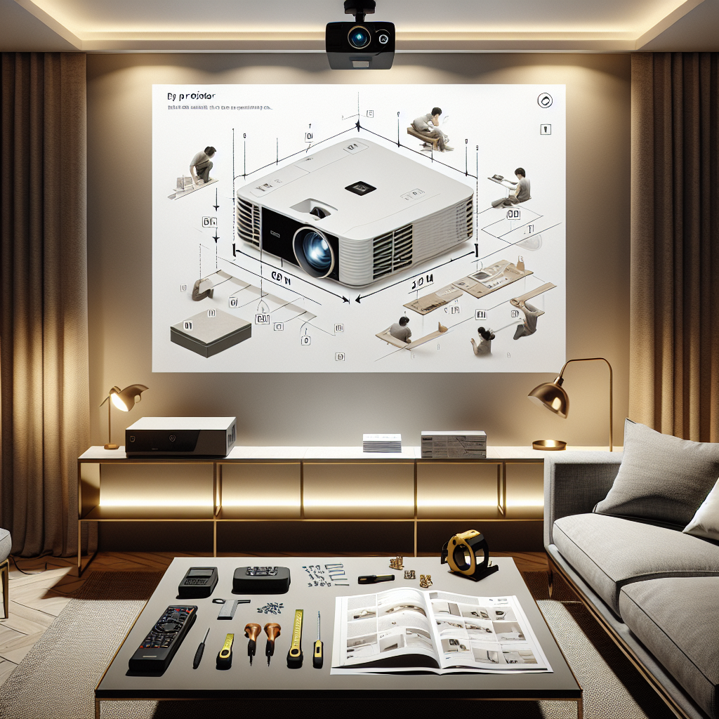 Beamer Montage an Deckenhalter mit Werkzeug