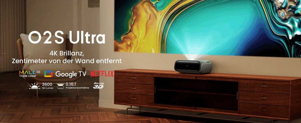 JMGO O2S Laser TV beamer freund 1